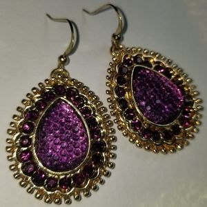 Gold and Purple Earrings